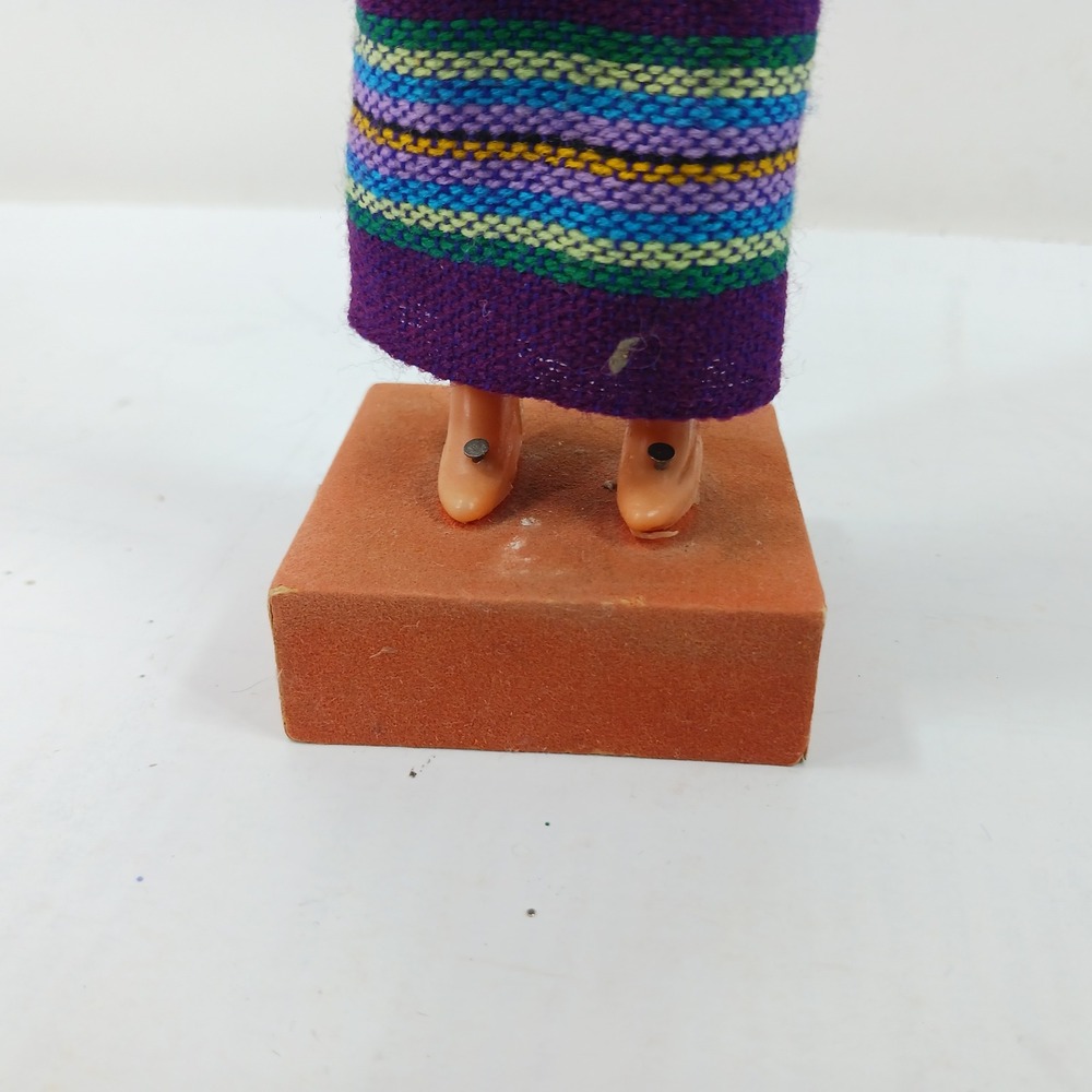 Vintage Guatemalan Souvenir Doll Traditional Dress Water Jug Folk Art 12.5" - Picture 14 of 15
